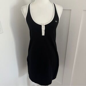 Lacoste Black sleeveless Tank Dress With White Trim Sz 38 - S *C10